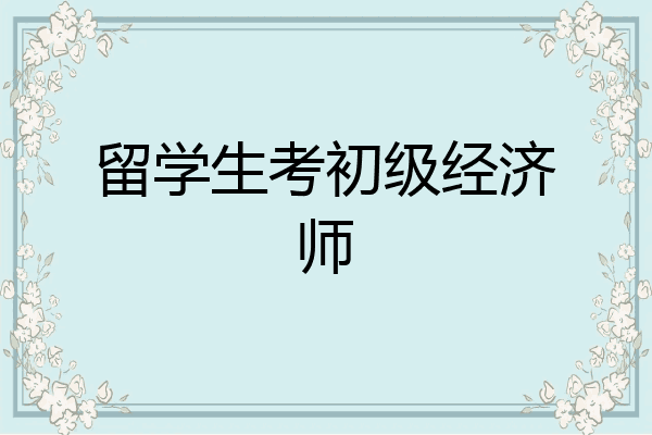 留学生考初级经济师