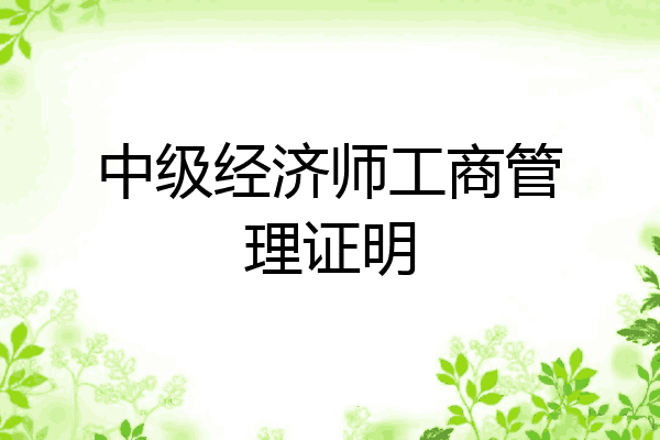 中级经济师工商管理证明