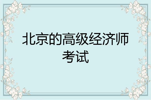 北京的高级经济师考试