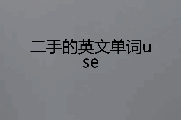 二手的英文单词use