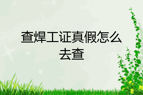 查焊工证真假怎么去查