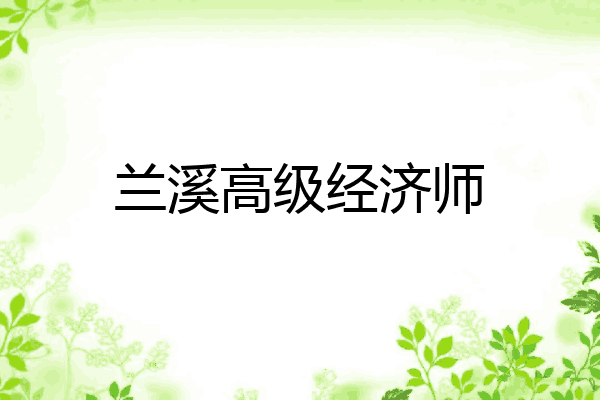 兰溪高级经济师