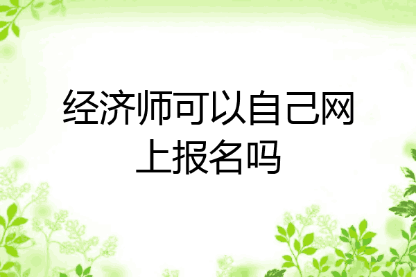 经济师可以自己网上报名吗