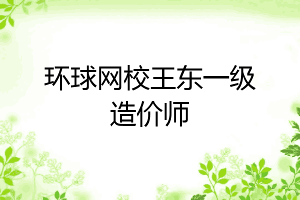 环球网校王东一级造价师