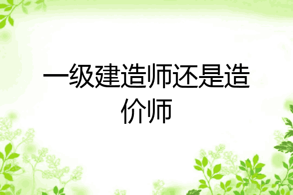 一级建造师还是造价师
