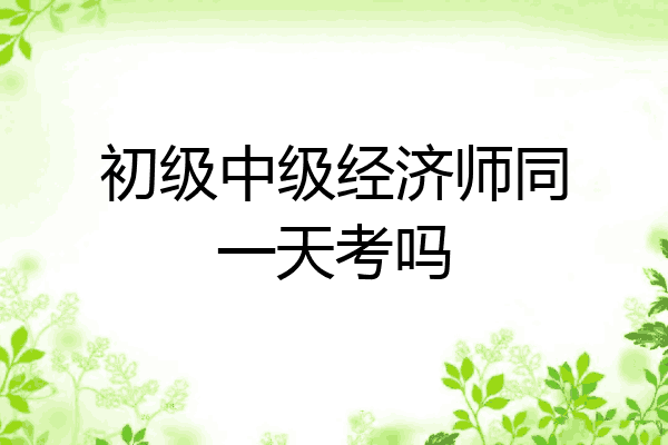 初级中级经济师同一天考吗