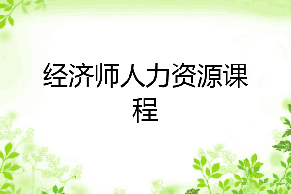 经济师人力资源课程