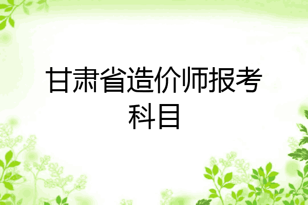 甘肃省造价师报考科目