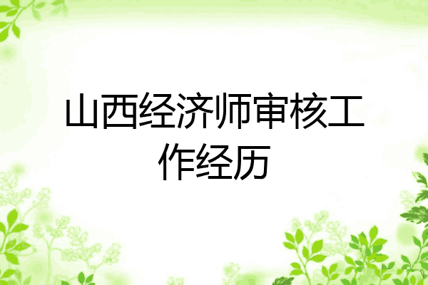 山西经济师审核工作经历