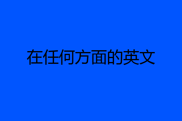 在任何方面的英文