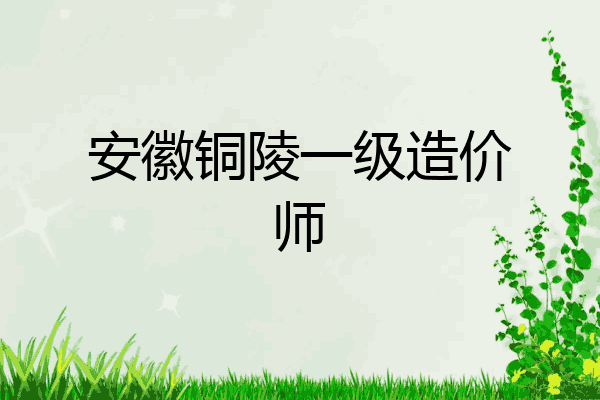 安徽铜陵一级造价师