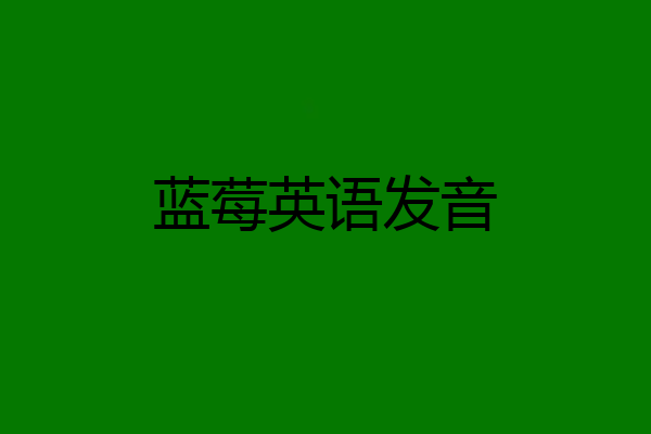 蓝莓英语发音