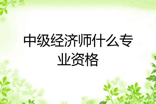 中级经济师什么专业资格