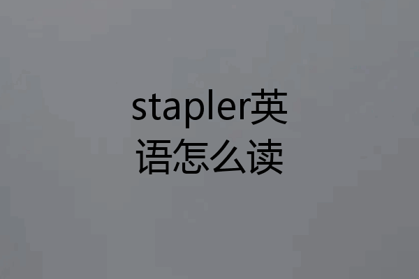 stapler英语怎么读