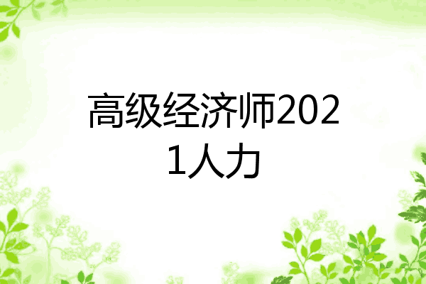 高级经济师2021人力
