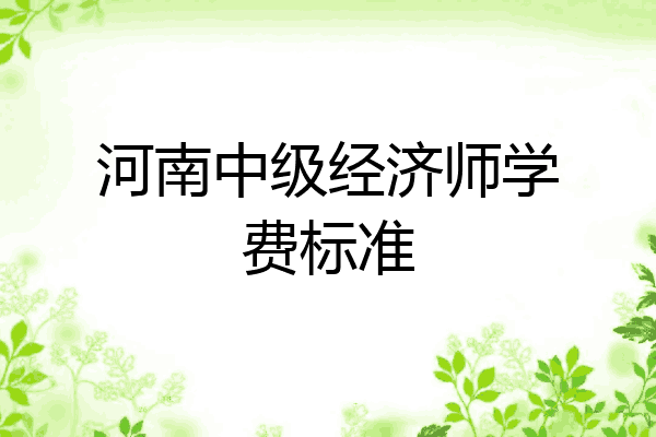 河南中级经济师学费标准