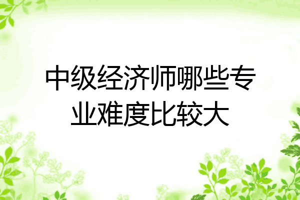 中级经济师哪些专业难度比较大