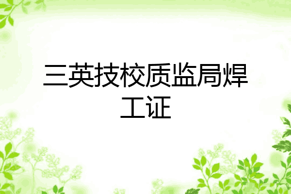 三英技校质监局焊工证