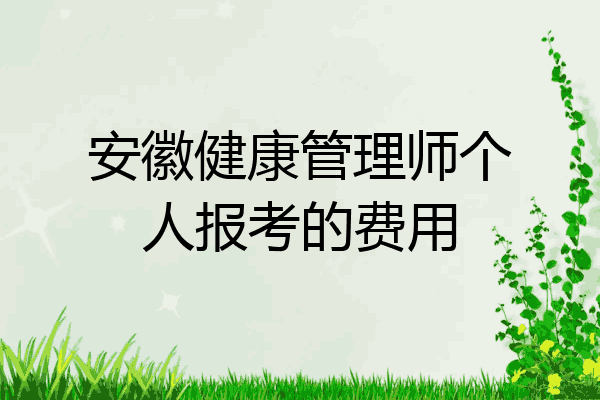 安徽健康管理师个人报考的费用
