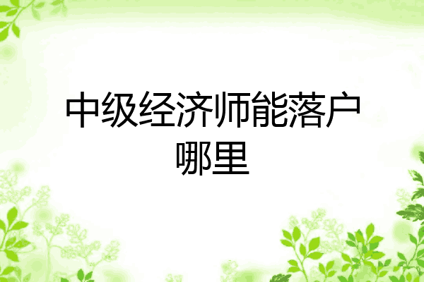 中级经济师能落户哪里