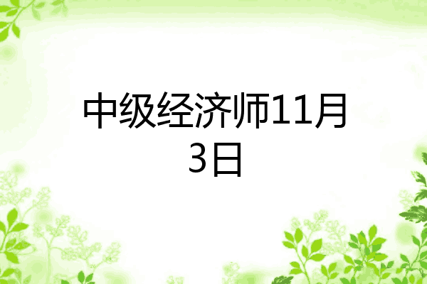 中级经济师11月3日