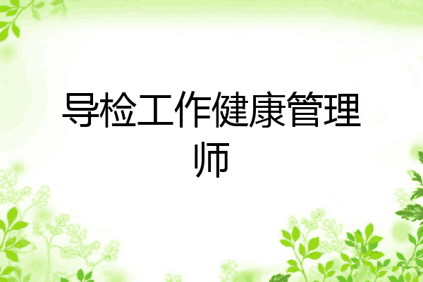 导检工作健康管理师