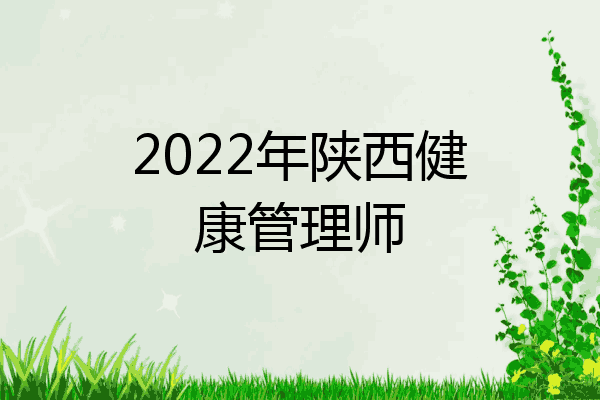 2022年陕西健康管理师
