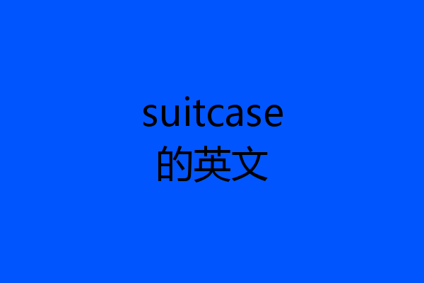 suitcase的英文