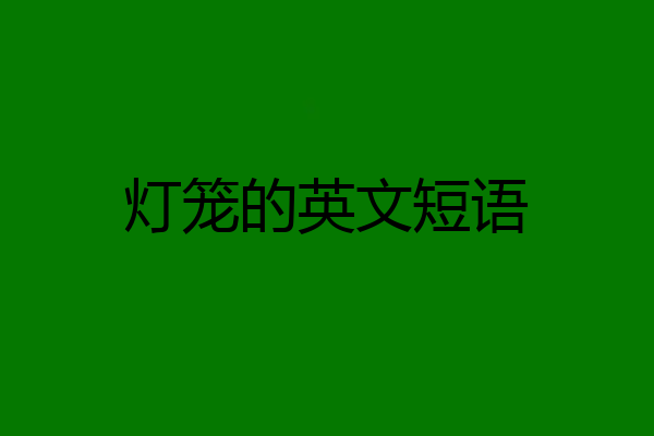 灯笼的英文短语