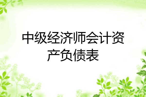 中级经济师会计资产负债表