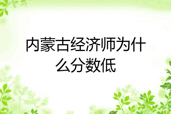 内蒙古经济师为什么分数低