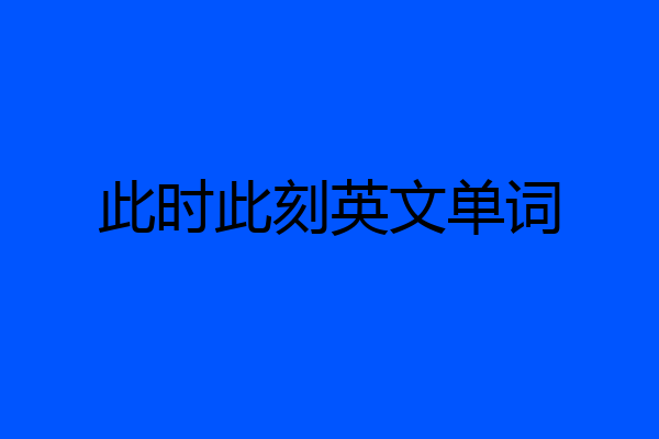 此时此刻英文单词
