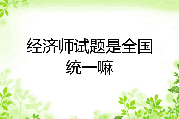 经济师试题是全国统一嘛
