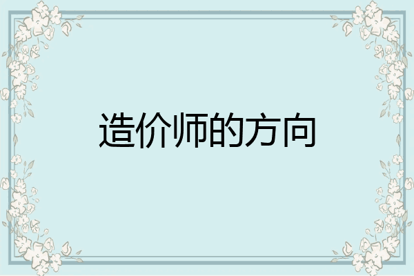 造价师的方向