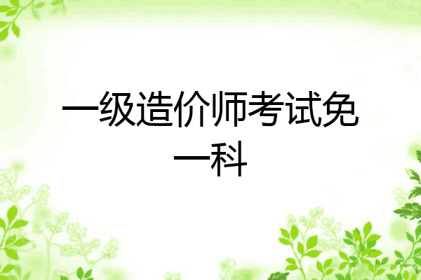 一级造价师考试免一科