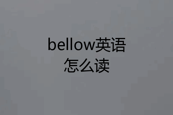 bellow英语怎么读