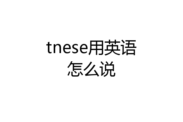 tnese用英语怎么说