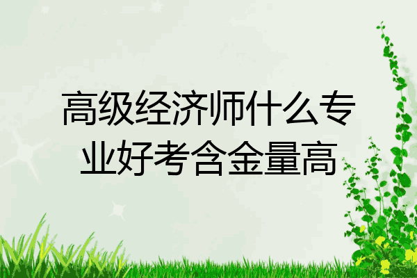 高级经济师什么专业好考含金量高