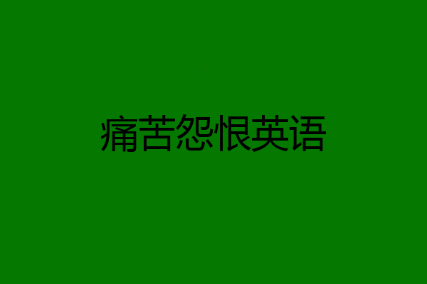 痛苦怨恨英语