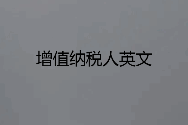 增值纳税人英文