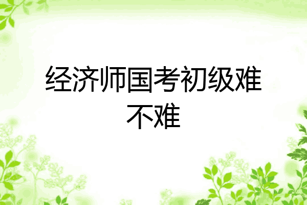 经济师国考初级难不难