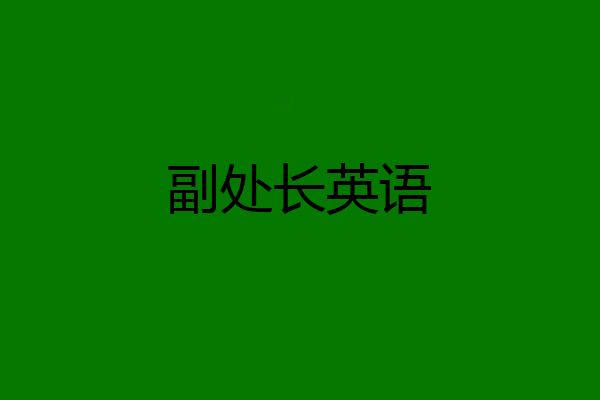 副处长英语