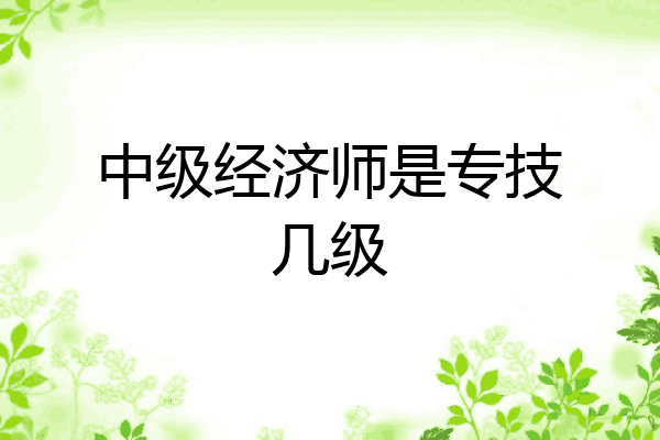 中级经济师是专技几级