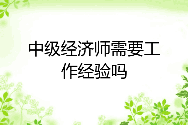 中级经济师需要工作经验吗