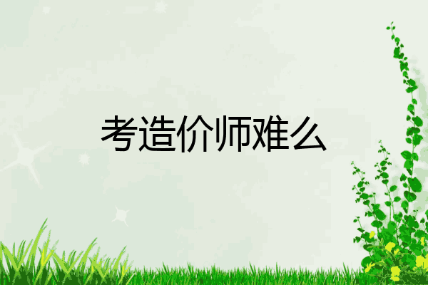 考造价师难么