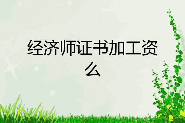 经济师证书加工资么