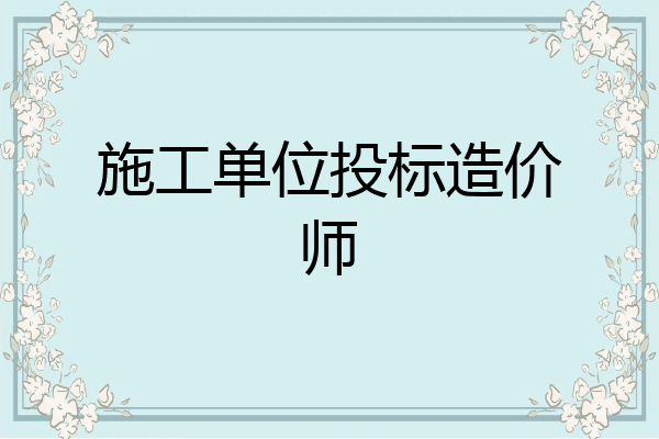施工单位投标造价师