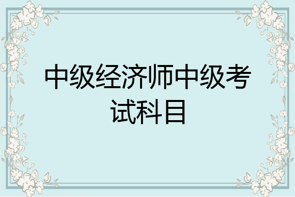 中级经济师中级考试科目