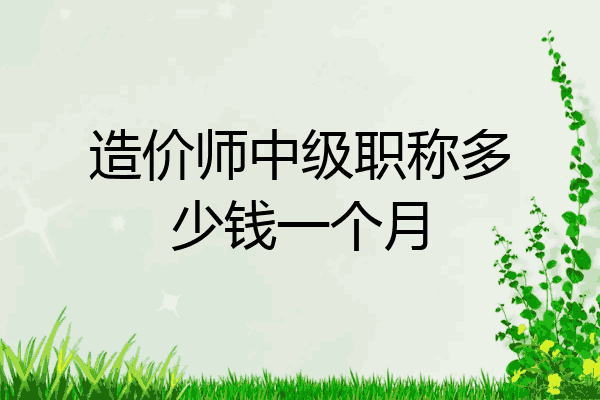 造价师中级职称多少钱一个月
