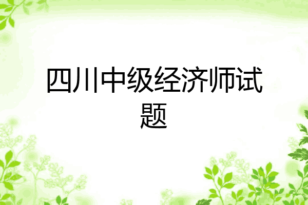 四川中级经济师试题